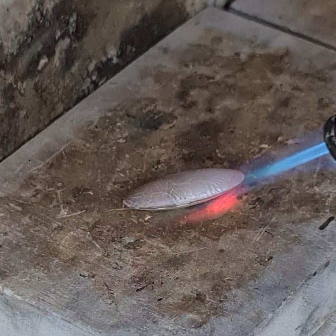 image shows the oval being soldered together to create a hollow form